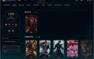 Conta com 100 skins