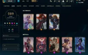 Ouro 2 com 110 Champs e 289 Skins +9 Prestigios
