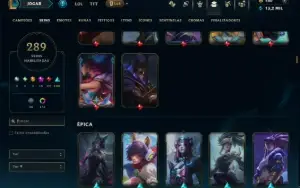 Ouro 2 com 110 Champs e 289 Skins +9 Prestigios