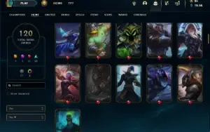 Platina 2 com TODOS os champs e 120 Skins + 9 Vitoriosas