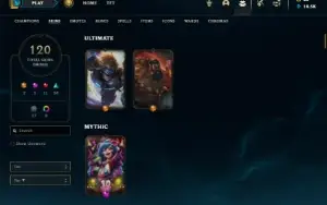 Platina 2 com TODOS os champs e 120 Skins + 9 Vitoriosas