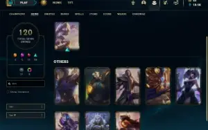 Platina 2 com TODOS os champs e 120 Skins + 9 Vitoriosas