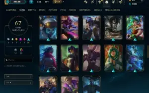 Ouro 1 com 110 Champs e 67 Skins ( MONO MID )