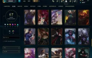 Ouro 1 com 110 Champs e 67 Skins ( MONO MID )