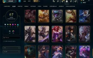 Ouro 1 com 110 Champs e 67 Skins ( MONO MID )