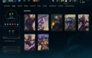 Ouro 1 com 110 Champs e 67 Skins ( MONO MID )