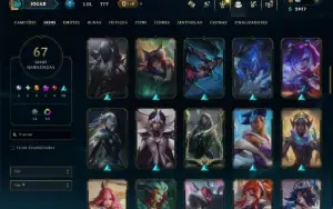 Ouro 1 com 110 Champs e 67 Skins ( MONO MID )