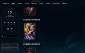 CONTA PLAT 5 - 50 HEROES 10 SKINS INCLUINDO DEUS REI DARIUS