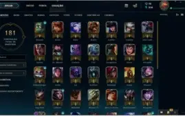 CONTA PLAT 5 - 50 HEROES 10 SKINS INCLUINDO DEUS REI DARIUS