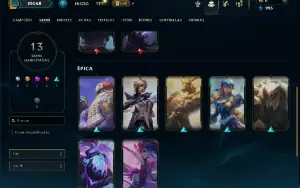 Unranked com 40 Champs e 13 Skins + 5 espolios
