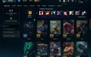 Unranked com 40 Champs e 13 Skins + 5 espolios