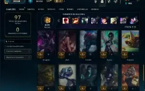 Unranked com 40 Champs e 13 Skins + 5 espolios