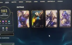 Lol 283 skins,full acesso barato platina IV