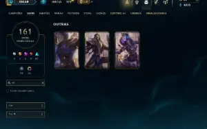 Unranked com TODOS os champs e 161 Skins ( Nivel 490 )
