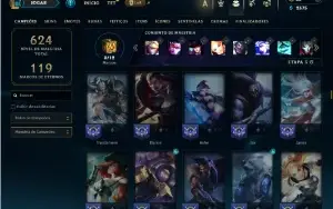 Unranked com TODOS os champs e 161 Skins ( Nivel 490 )