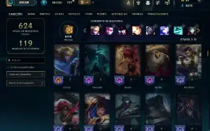 Unranked com TODOS os champs e 161 Skins ( Nivel 490 )