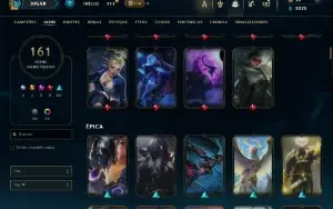 Unranked com TODOS os champs e 161 Skins ( Nivel 490 )