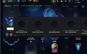 Unranked com TODOS os champs e 161 Skins ( Nivel 490 )
