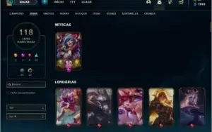 Conta ouro 4 com 140 champs, 118 skins ( MONO SUP )