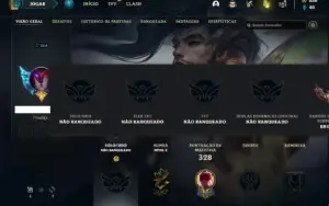 Conta unranked (ex bronze) com 120 Champs e 83 Skins