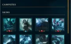 Conta Platina 3 LoL 98 skins