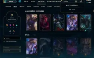 Smurf diamante 43 champs 9 skins (Ryze triunfante)