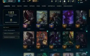 Unranked com 70 Champs e 14 Skins