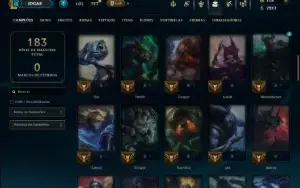 Unranked com 70 Champs e 14 Skins