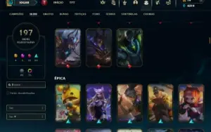 Diamante 2 com TODOS os champs e 197 Skins + 4 Ultimates