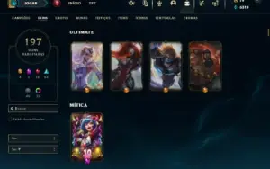 Diamante 2 com TODOS os champs e 197 Skins + 4 Ultimates