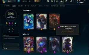 Platina 2 com TODOS os champs e 208 Skins ( MAIN JG )