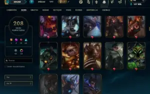 Platina 2 com TODOS os champs e 208 Skins ( MAIN JG )