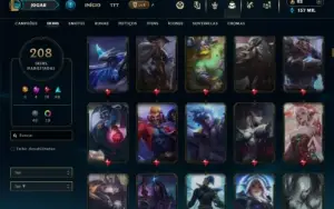Platina 2 com TODOS os champs e 208 Skins ( MAIN JG )