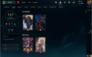 Conta league of legends Platina 4 FULL CHAMP 167 skins
