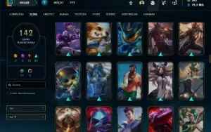 Conta prata 4 com TODOS os champs e 142 Skins + 2 Prestigios