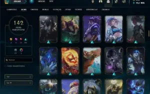 Conta prata 4 com TODOS os champs e 142 Skins + 2 Prestigios