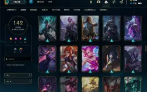 Conta prata 4 com TODOS os champs e 142 Skins + 2 Prestigios