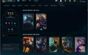 CONTA PLATINA 2 COM 230+ SKINS E QUASE TODOS OS CAMPEÕES