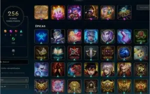 conta com riven 2012, muitas skins e platina 2 69% wr