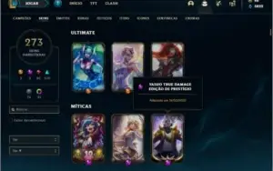 Conta ouro 2 com TODOS os champs e 273 skins +42 Cromas