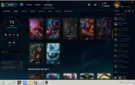 CONTA LOL PLATINA 1 COM MUITAS SKINS LENDARIAS