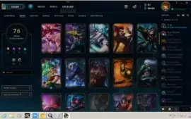 CONTA LOL PLATINA 1 COM MUITAS SKINS LENDARIAS