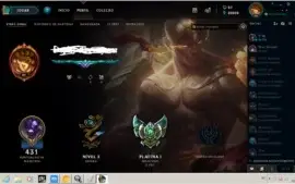 CONTA LOL PLATINA 1 COM MUITAS SKINS LENDARIAS