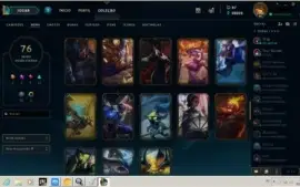 CONTA LOL PLATINA 1 COM MUITAS SKINS LENDARIAS