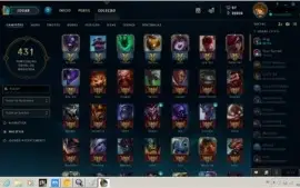 CONTA LOL PLATINA 1 COM MUITAS SKINS LENDARIAS