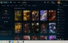 CONTA LOL PLATINA 1 COM MUITAS SKINS LENDARIAS