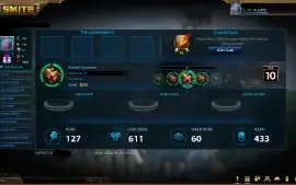 Conta Smite 609 Skins, Lvl157, T5 Thor&Hades+Báu Miraculous