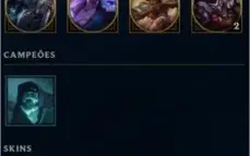 Conta League of Legends / +130 skins / conta de 6 anos