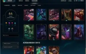 Conta LoL c/ Borda de Ouro - 105 Campeões - 66 Skins!
