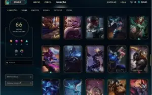 Conta LoL c/ Borda de Ouro - 105 Campeões - 66 Skins!